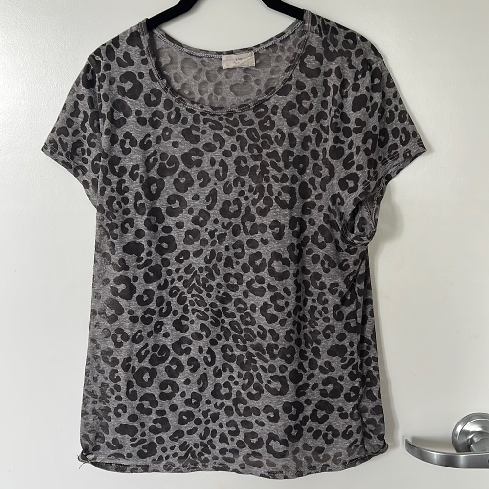 Anthropologie T.La leopard print sheer t-shirt